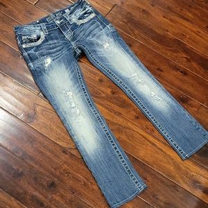 Miss Me jeans cuffed straight size 26💙